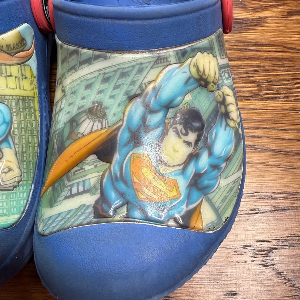 DC Comics Superman Kids CROCS - Blue and Red Size 10-11